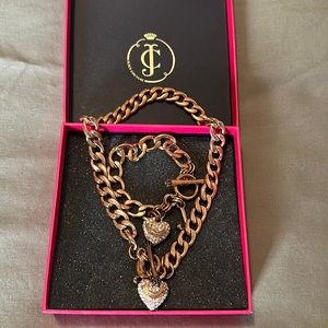 Juicy Couture Rose Gold Matching Set necklace and bracelet